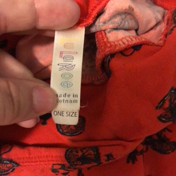Lularoe leggings one size red with bicycles - Picture 2 of 3